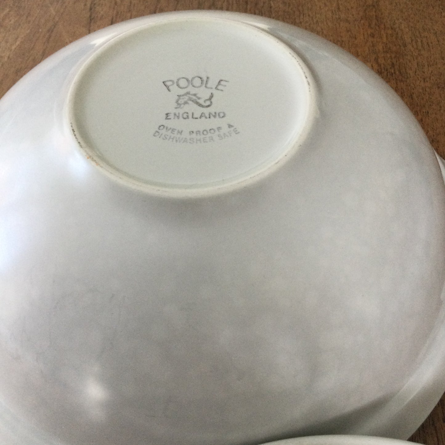 Mid Century retro vegetable serving dish tureen with lid. Ice green and seagull grey Poole Twintone.