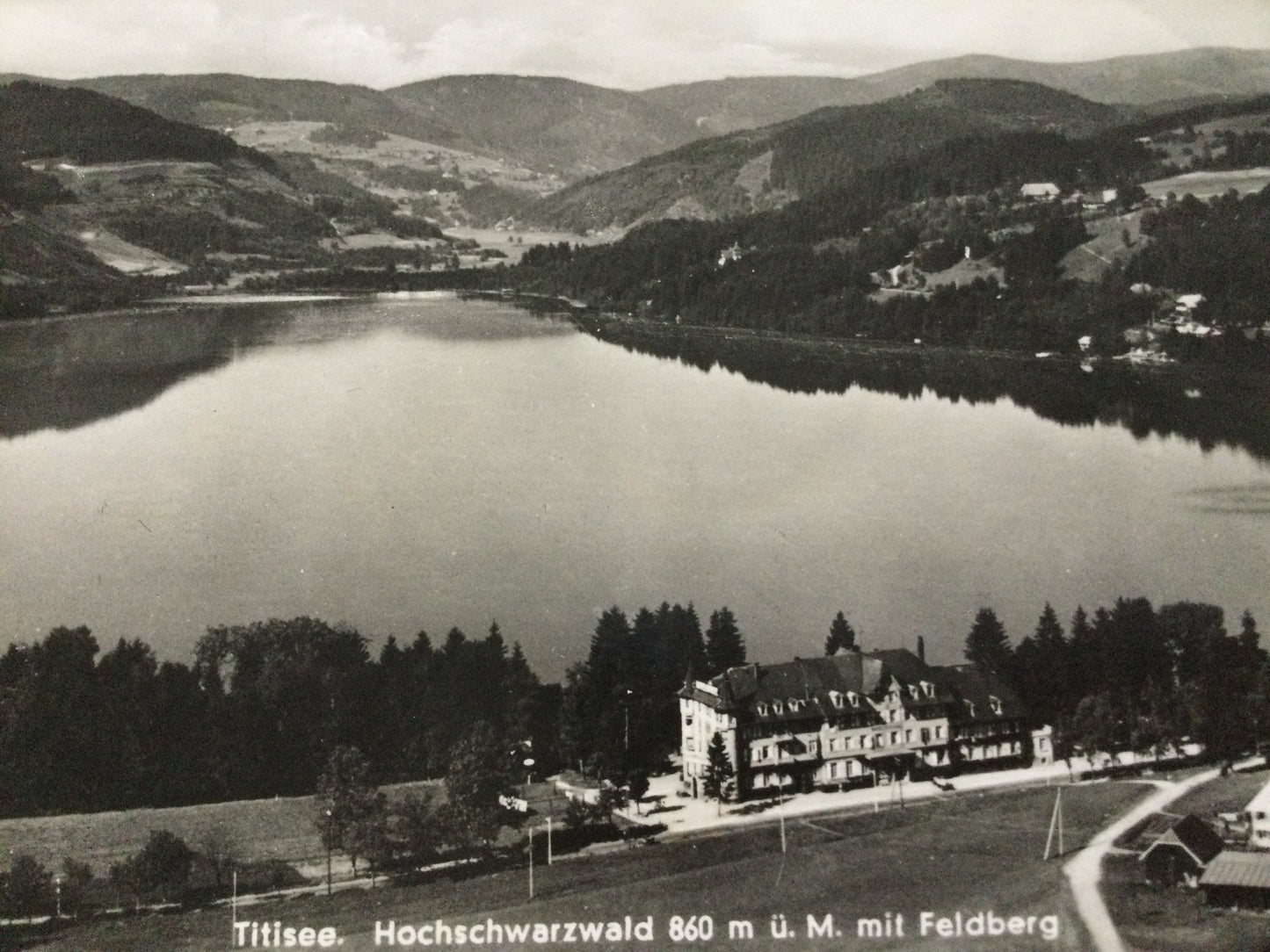 Vintage 1930s postcard TITISEE lake Black Forest Baden-Wurttemberg Germany b&w photo unposted