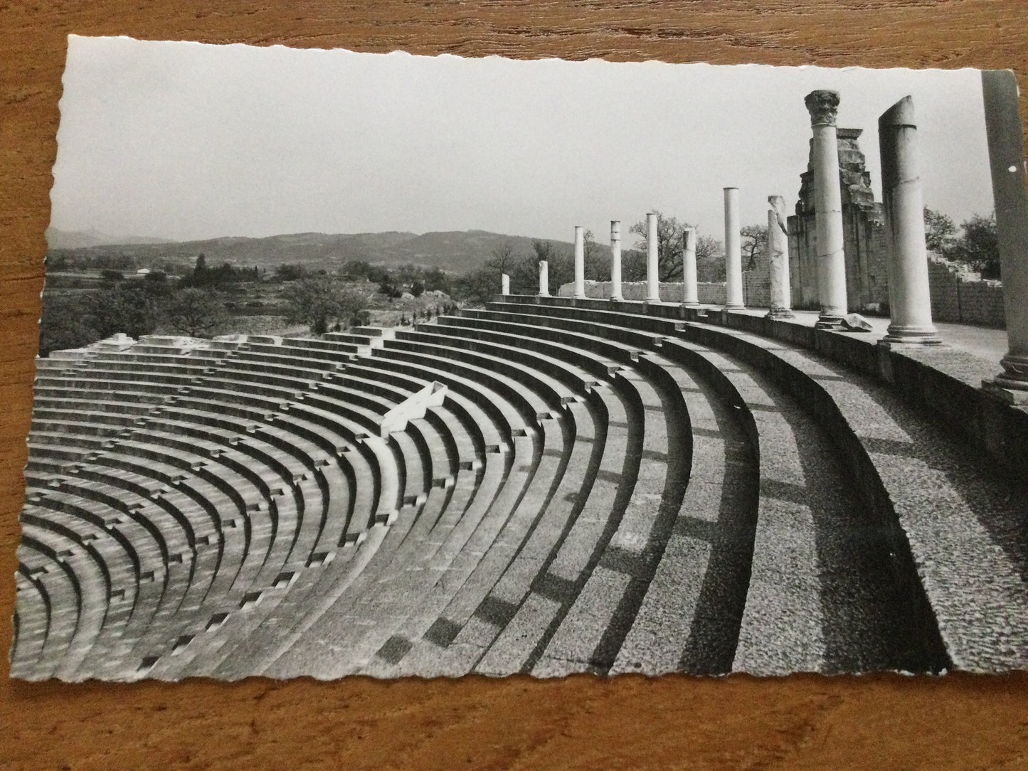 Vintage 1930s postcard b&w Roman Theatre Vaison-la-Romaine France