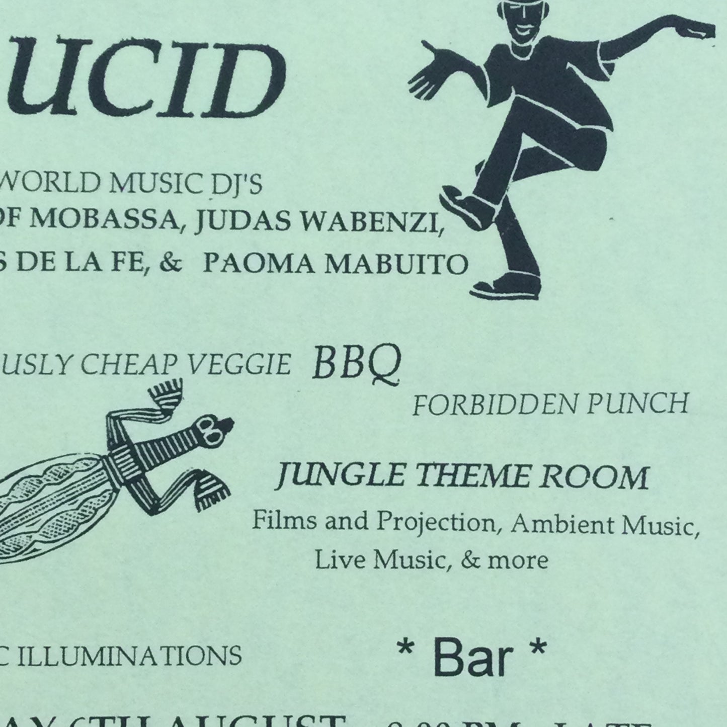 Caramba! Reading World Music Scene Memorabilia. 1990s 90s A5 Flyer Summer Celebration Lucid