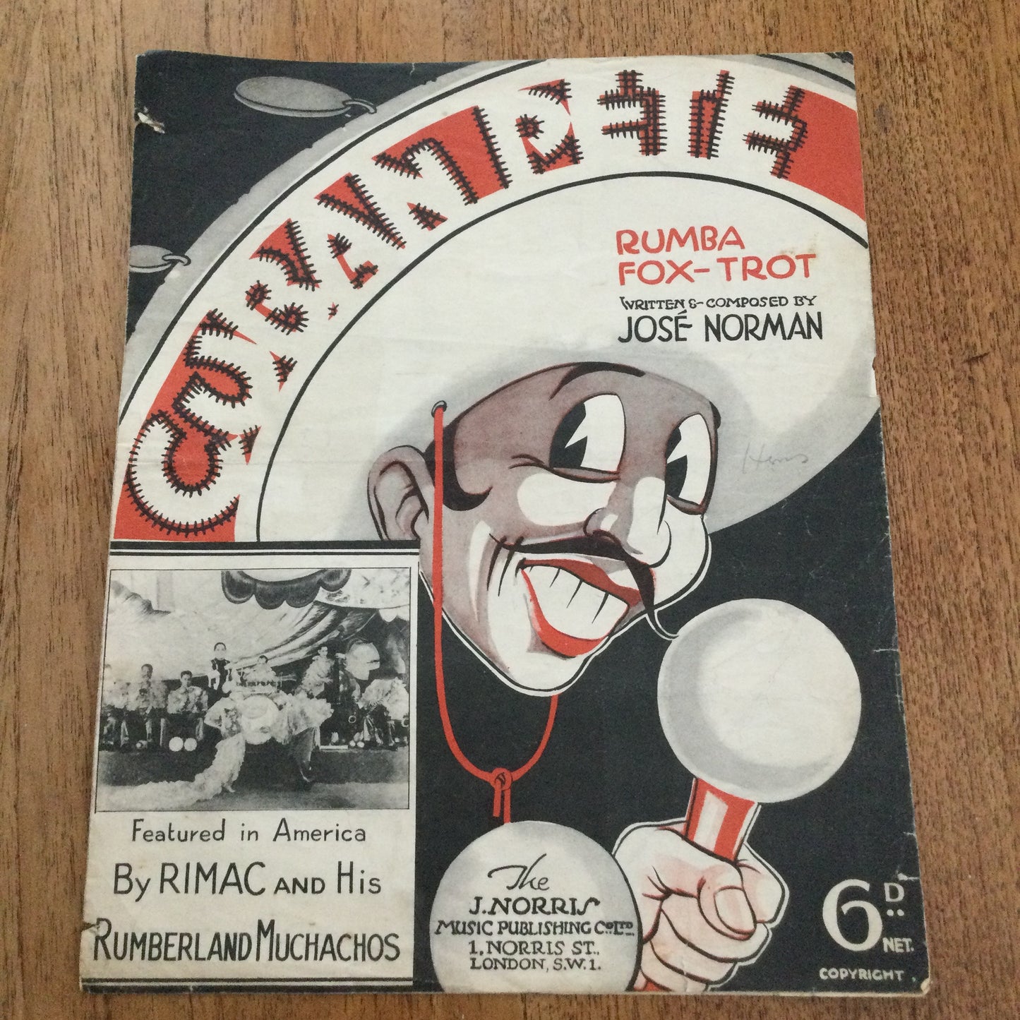 Vintage 1930s 1936 Sheet Music Cuban Pete Rumba Fox-Trot Jose Norman Rimac & His Rumberland Muchachos