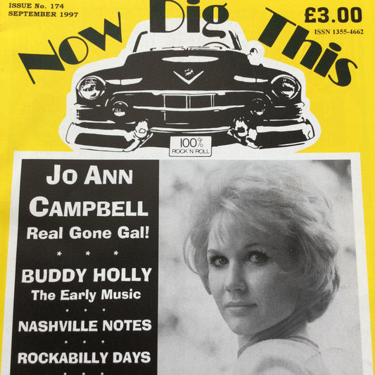 'Now Dig This' Magazine no. 174. September 1997. Rock n Roll mag. Jo Ann Campbell, Buddy Holly