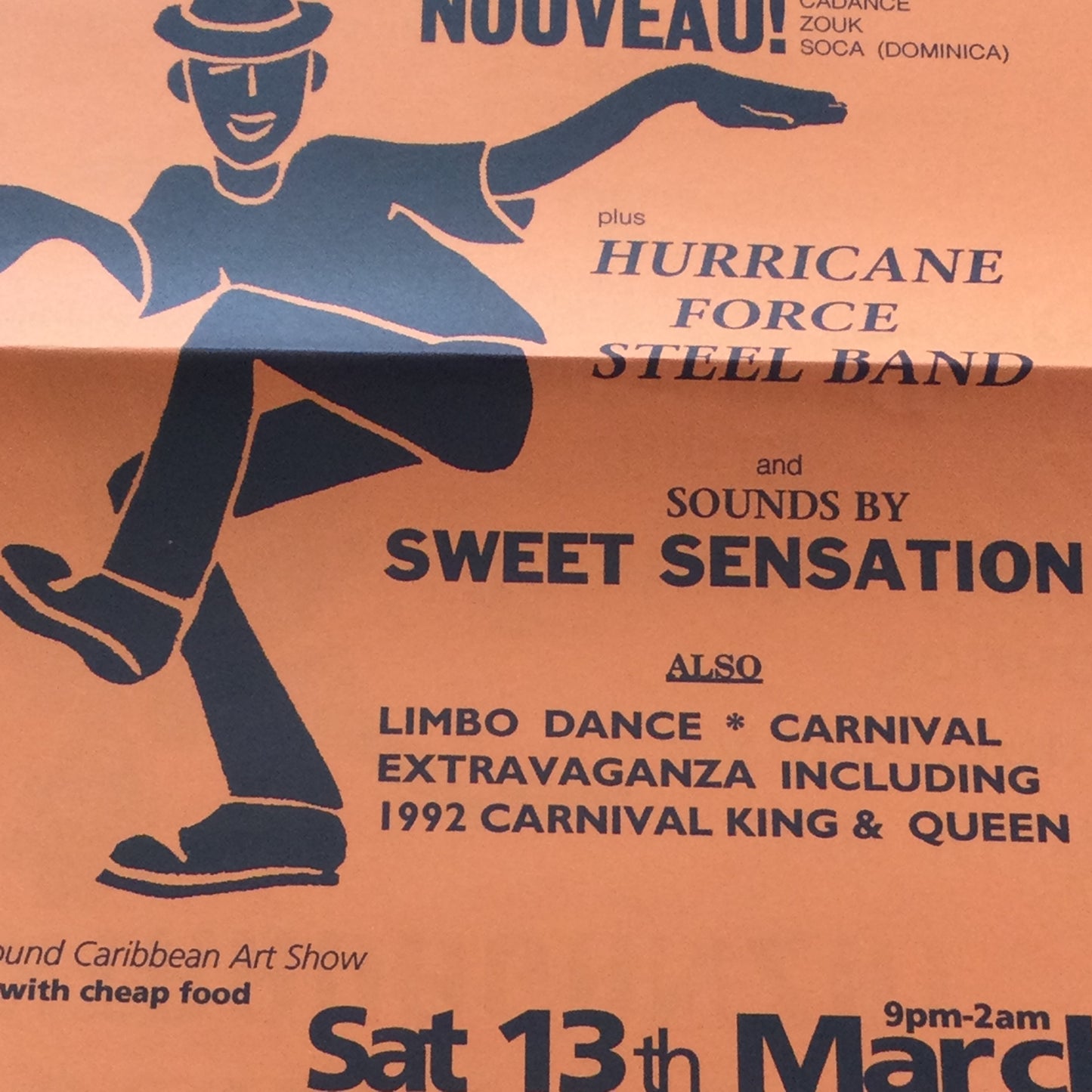 Caramba! Poster Caribbean Fiesta Reading World Music Scene Memorabilia. 1990s 90s. Nouveau!