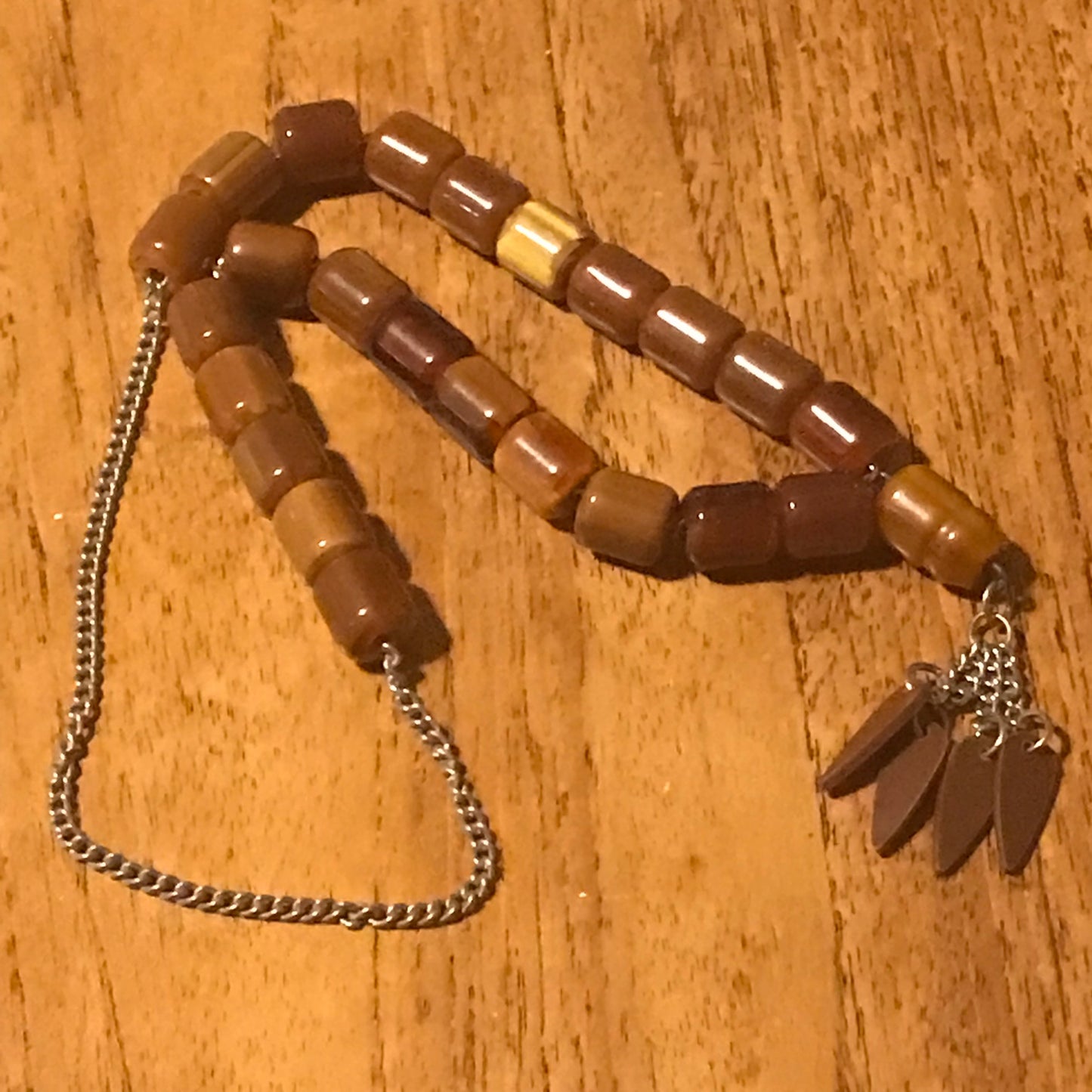 Worry Beads – Brown Plastic Beads | Tactile & Soundful | 17" Long | Preloved