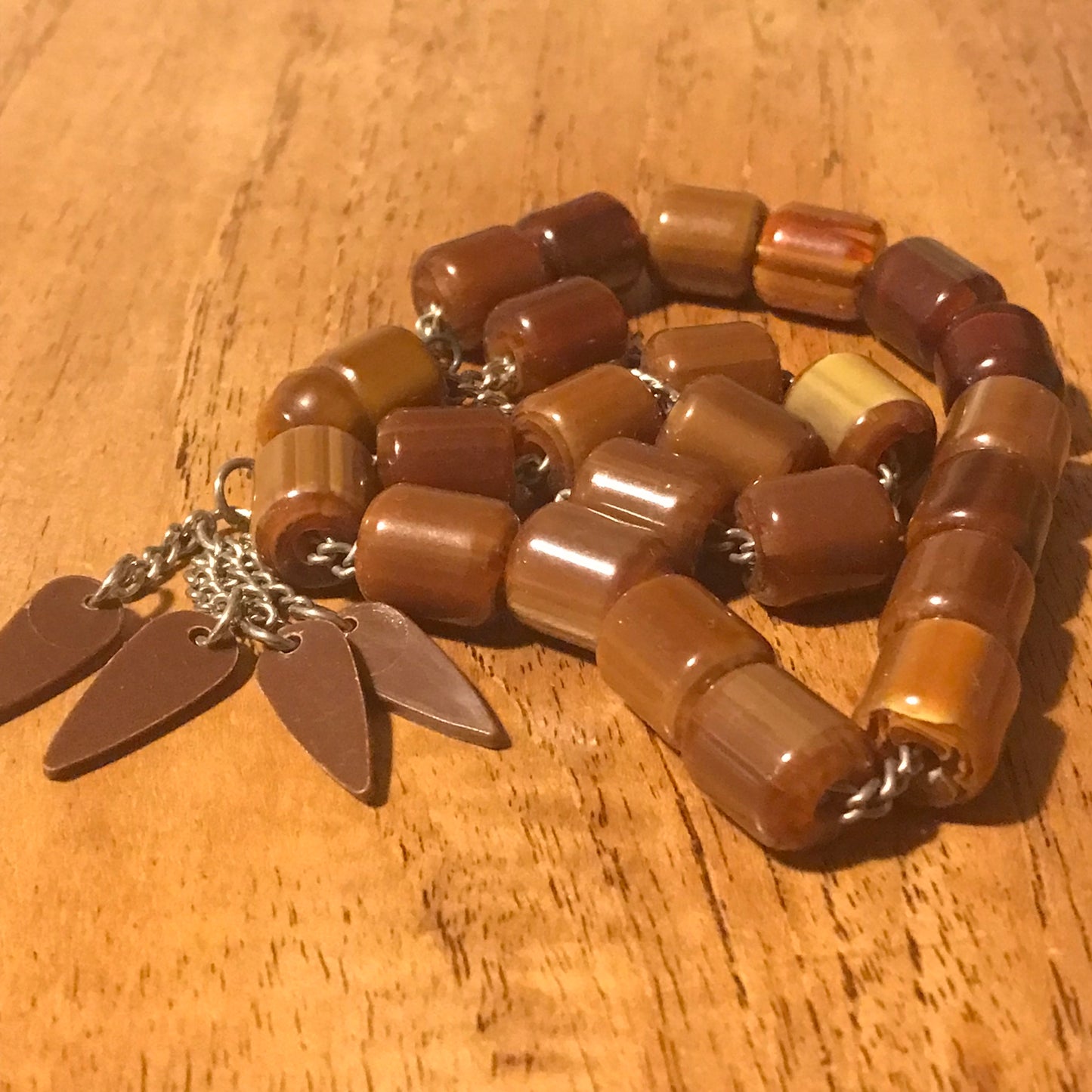 Worry Beads – Brown Plastic Beads | Tactile & Soundful | 17" Long | Preloved