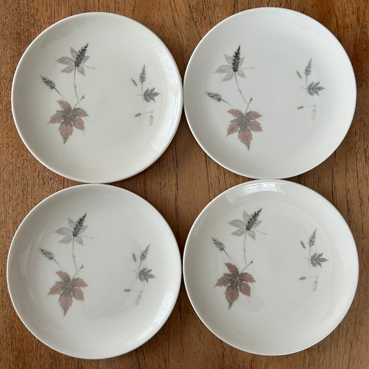 Royal Doulton Tumbling Leaves 16cm Side Plates Set Of 4. Autumnal. 60s 70s.