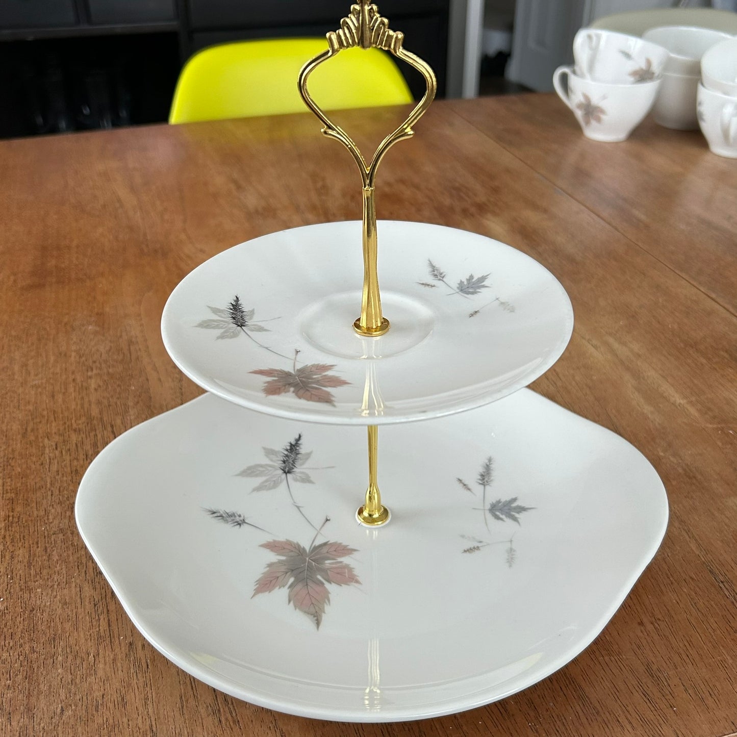 Royal Doulton Tumbling Leaves 2-Tier Cake Stand – Timeless and Practical - Autumnal china