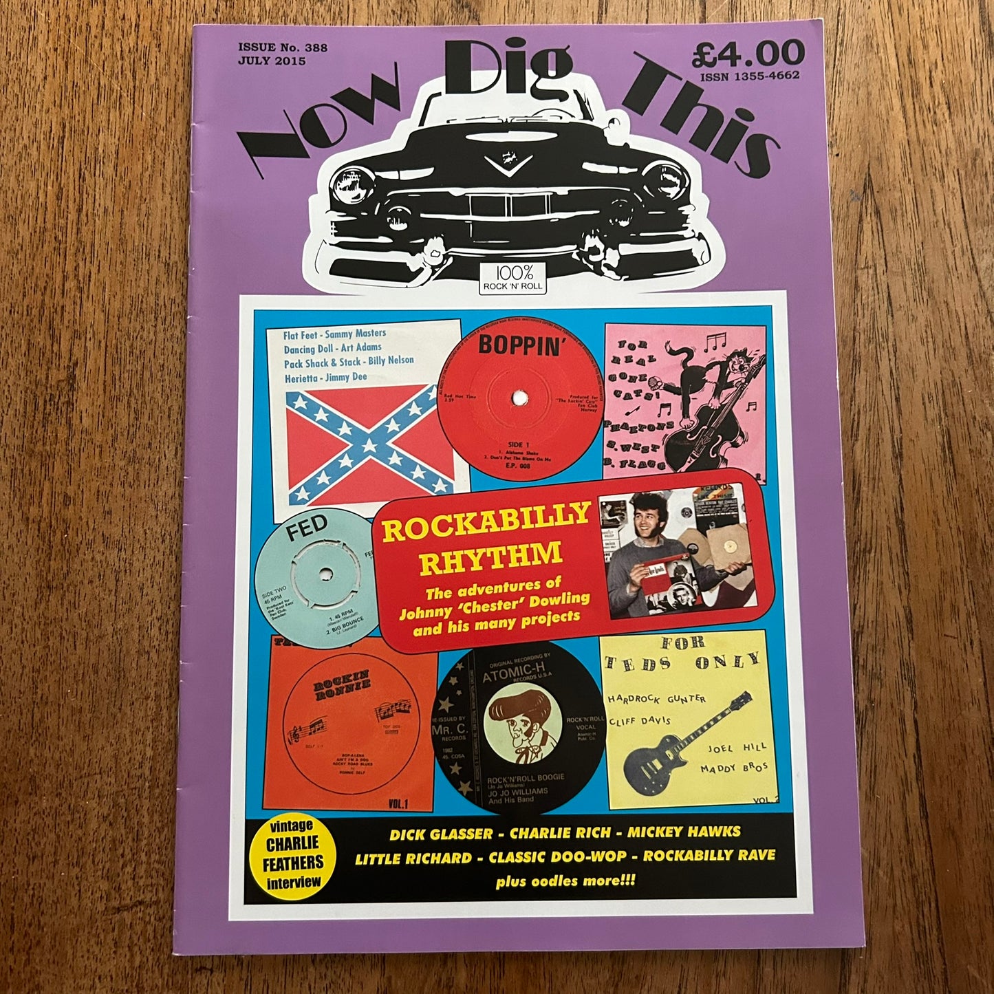 'Now Dig This' Magazine no. 388. July 2015. Rock n Roll memorabilia. Rockabilly, Johnny Chester Dowling