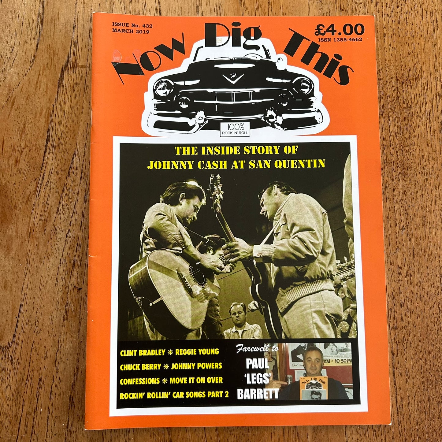 'Now Dig This' Magazine no. 432. March 2019. Rock n Roll memorabilia. Johnny Cash at San Quentin