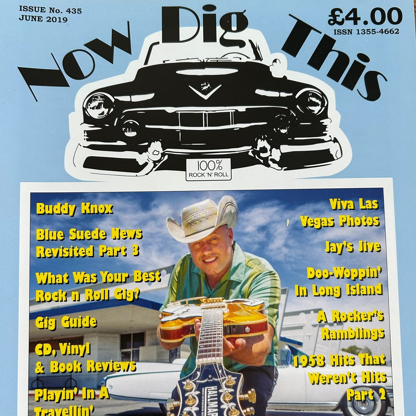 'Now Dig This' Magazine no. 435. June 2019. Rock n Roll memorabilia. Deke Dickerson, Buddy Knox