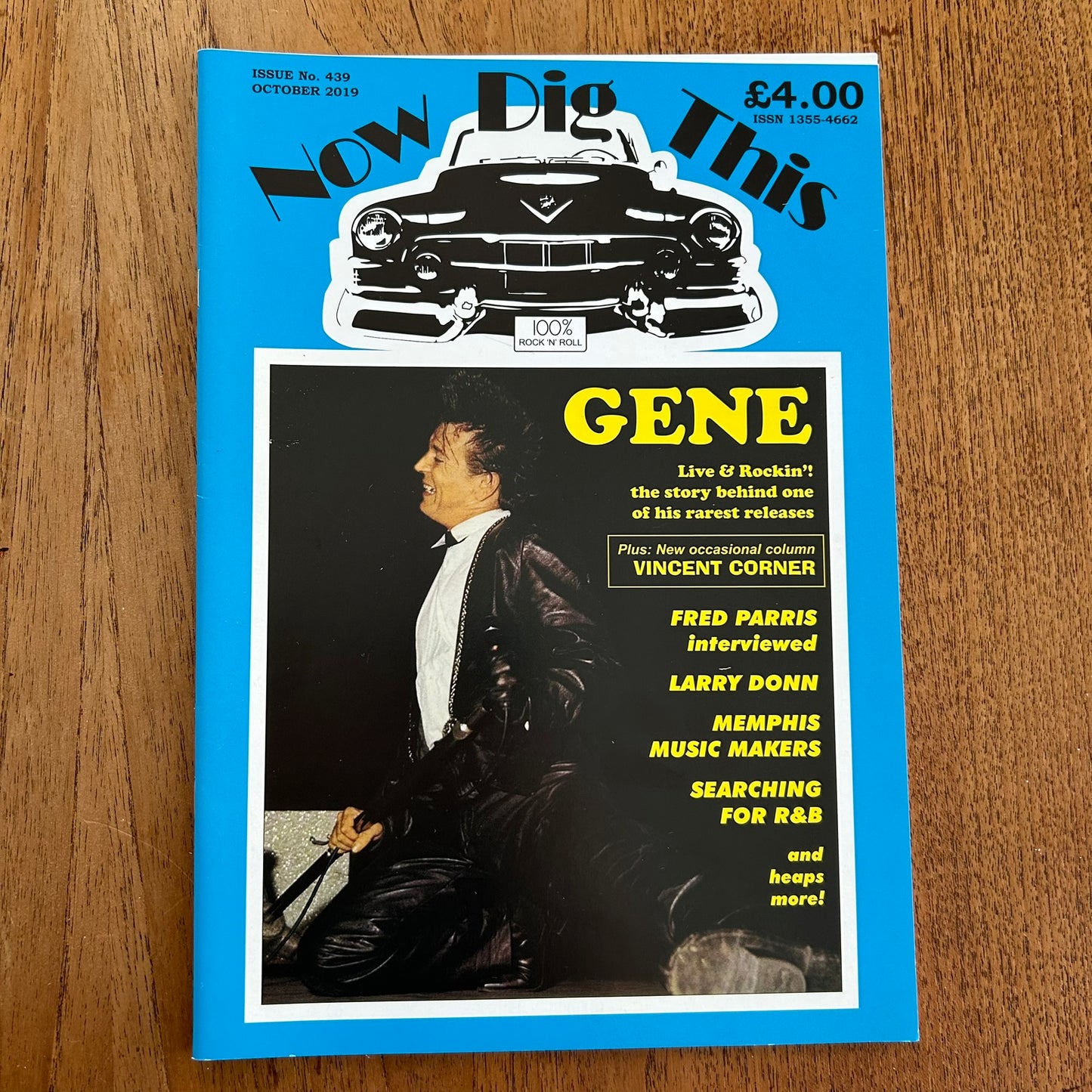 'Now Dig This' Magazine no. 439. October 2019. Rock n Roll memorabilia. Gene Vincent, Fred Parris