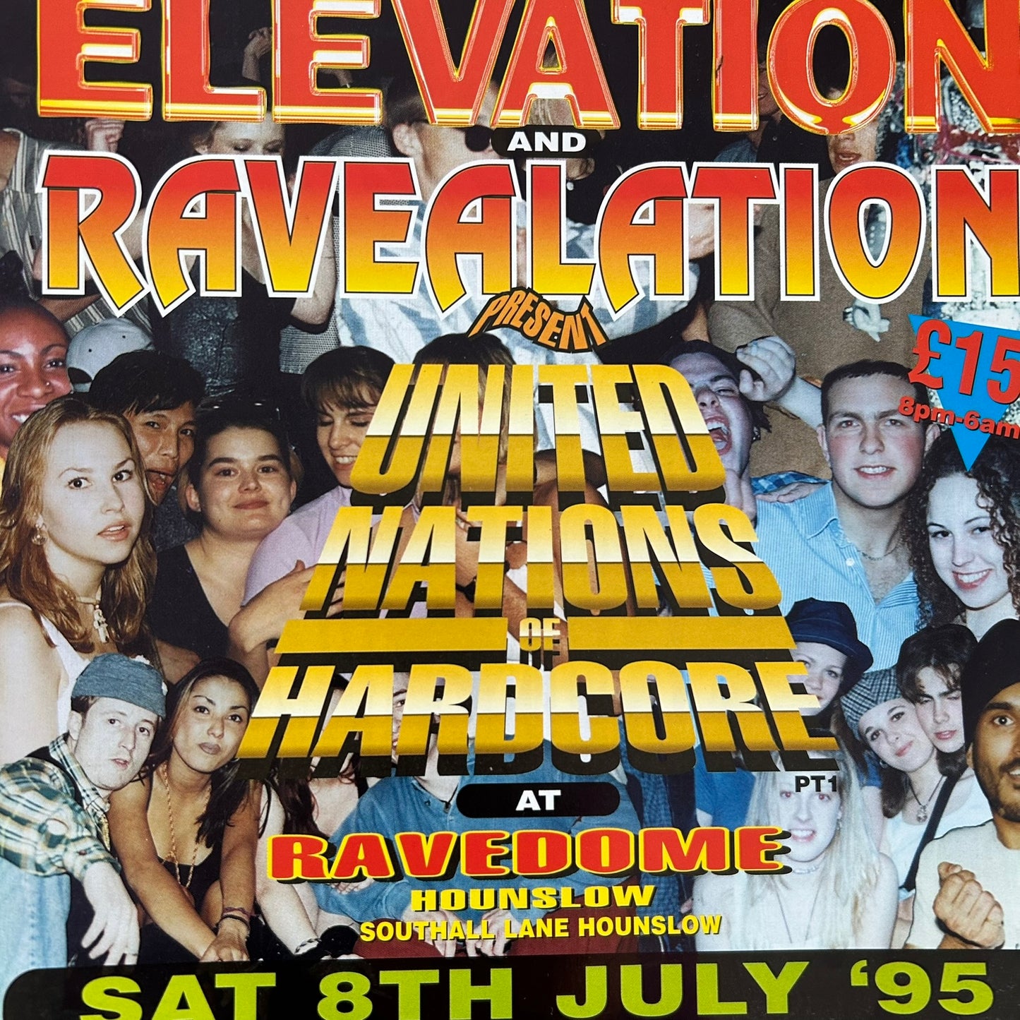 90s Y2K RAVE MEMORABILIA Flyer RAVEDOME HOUNSLOW July 1995 Elevation & Ravealation