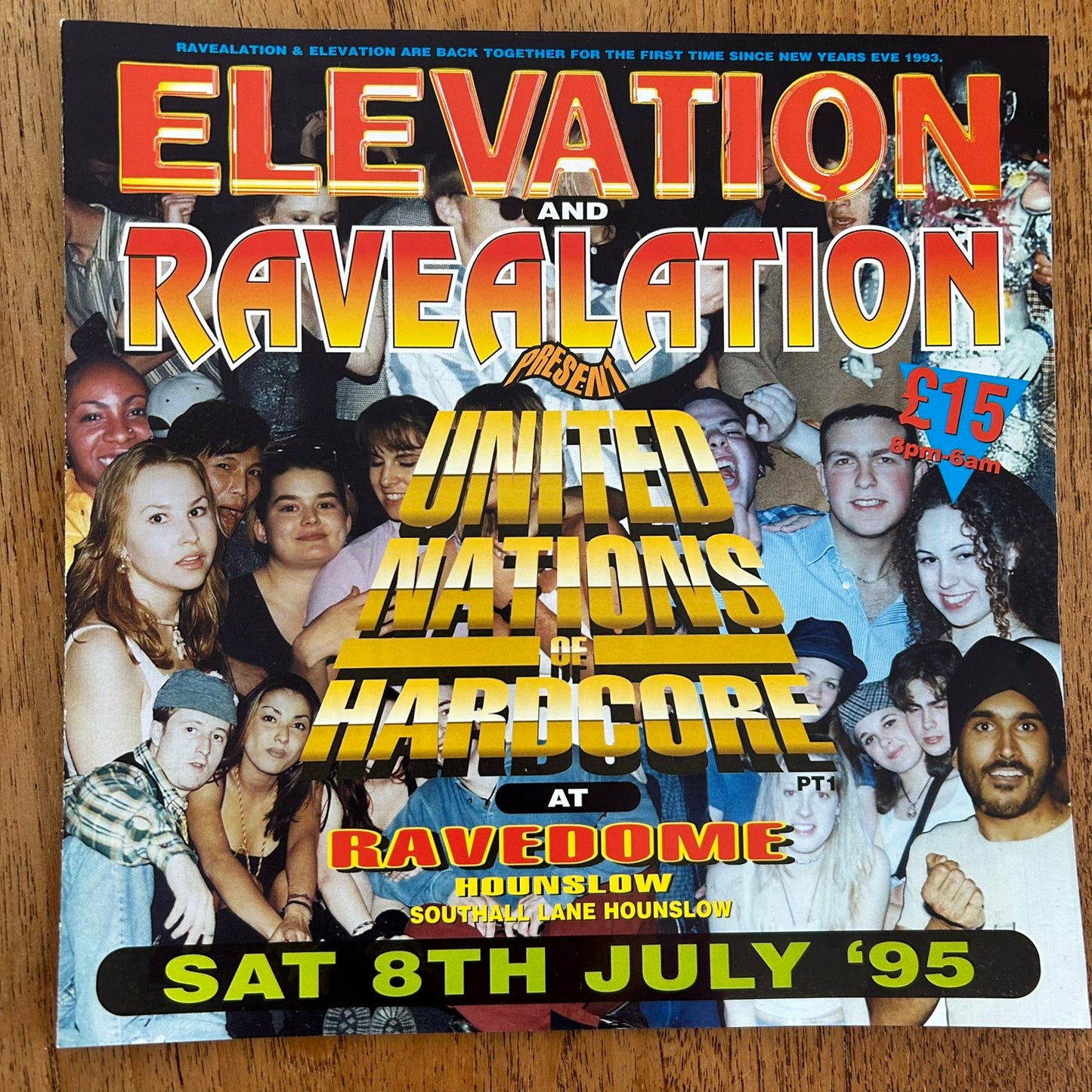 90s Y2K RAVE MEMORABILIA Flyer RAVEDOME HOUNSLOW July 1995 Elevation & Ravealation