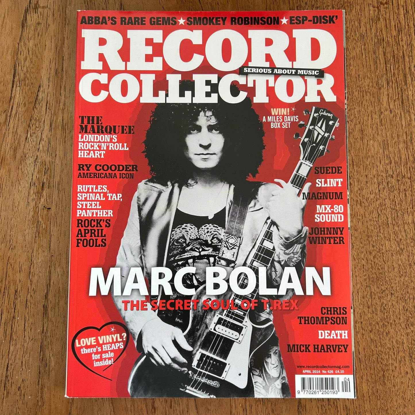 Record Collector magazine - April 2014 Issue 426 - Marc Bolan the secret soul of T.Rex - Abba's rare gems