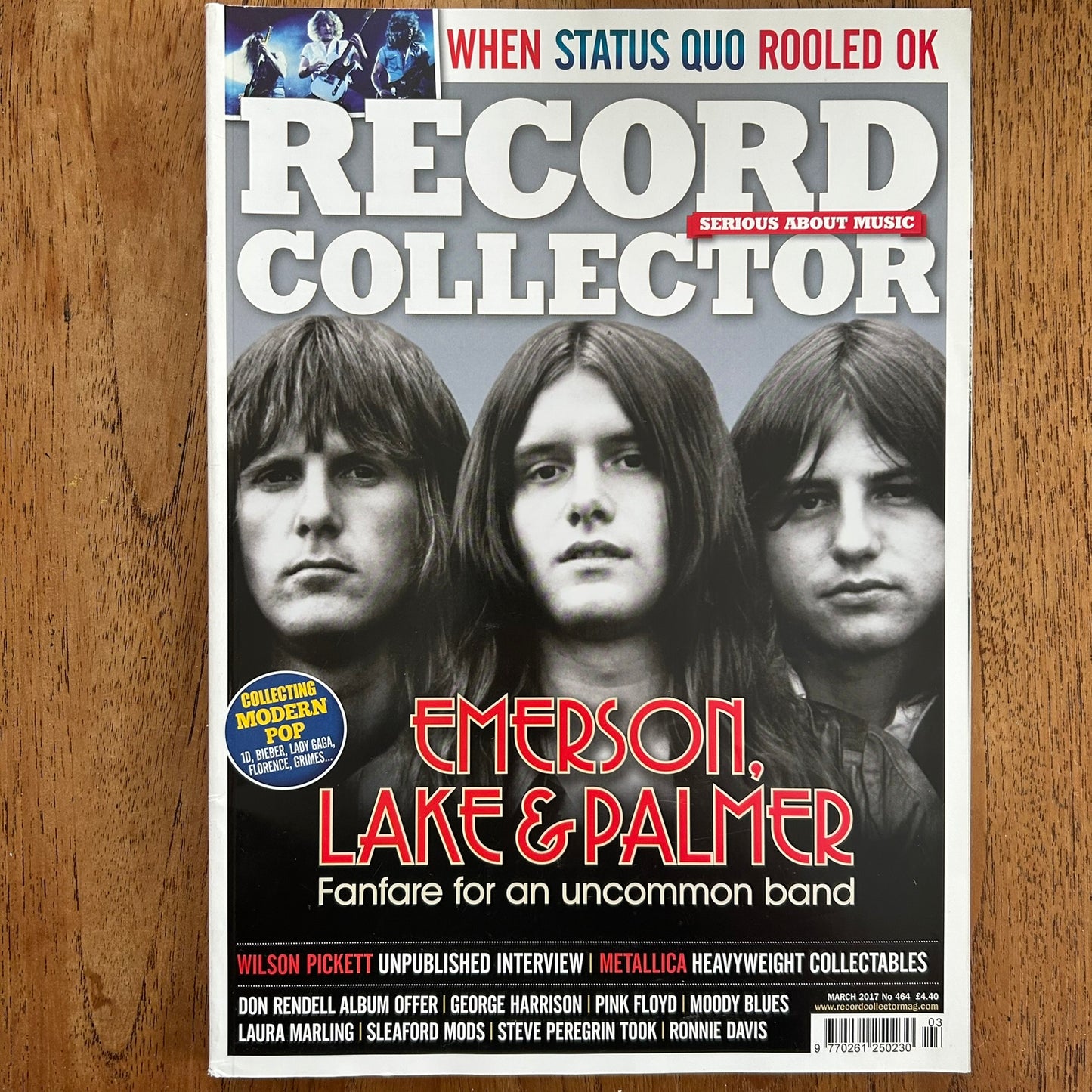 Record Collector magazine - March 2017 Issue 464 - Emerson Lake & Palmer - Status Quo