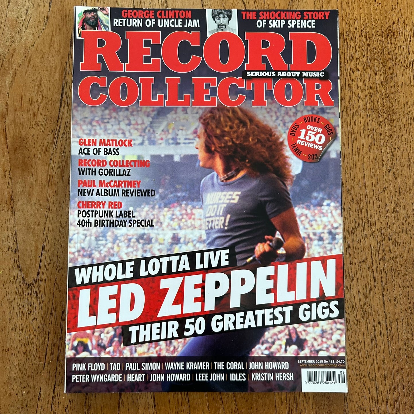 Record Collector magazine - Sept 2018 Issue 483 - Led Zeppelin their 50 greatest gigs - Glen Matlock