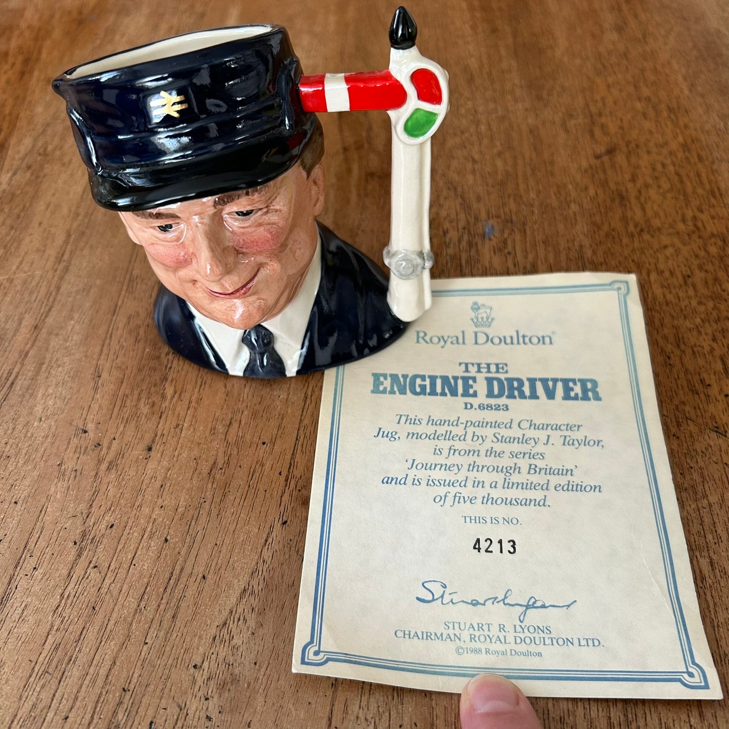 Royal Doulton Small Character Toby Jug – The Engine Driver D6823 – Ltd Ed 4213/5000