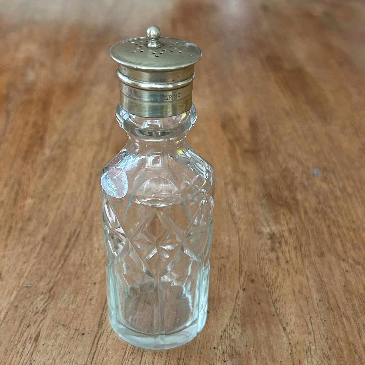 Vintage Victorian/Edwardian Caster Sugar Shaker – Glass with EPNS Lid