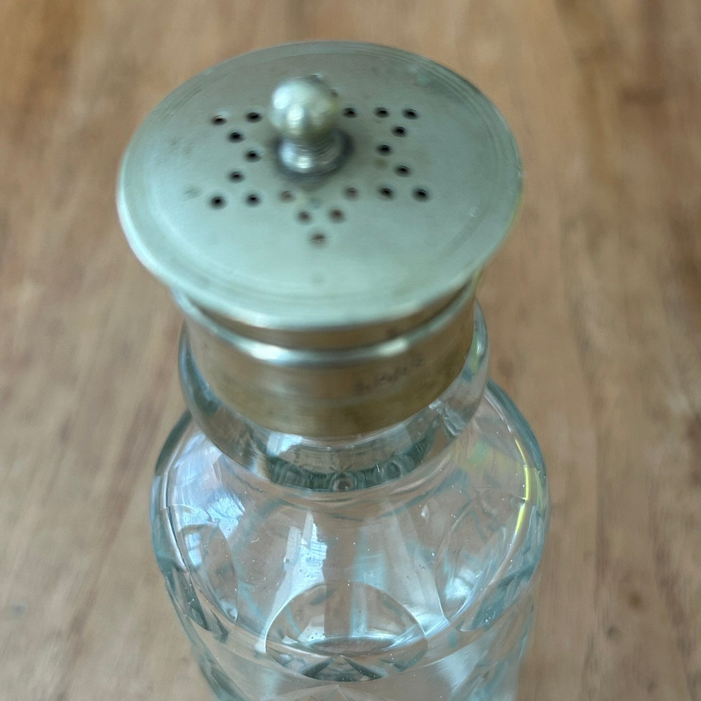 Vintage Victorian/Edwardian Caster Sugar Shaker – Glass with EPNS Lid