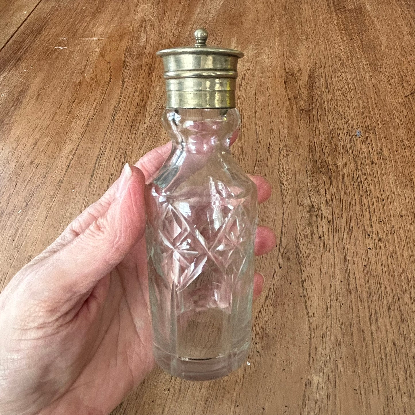 Vintage Victorian/Edwardian Caster Sugar Shaker – Glass with EPNS Lid