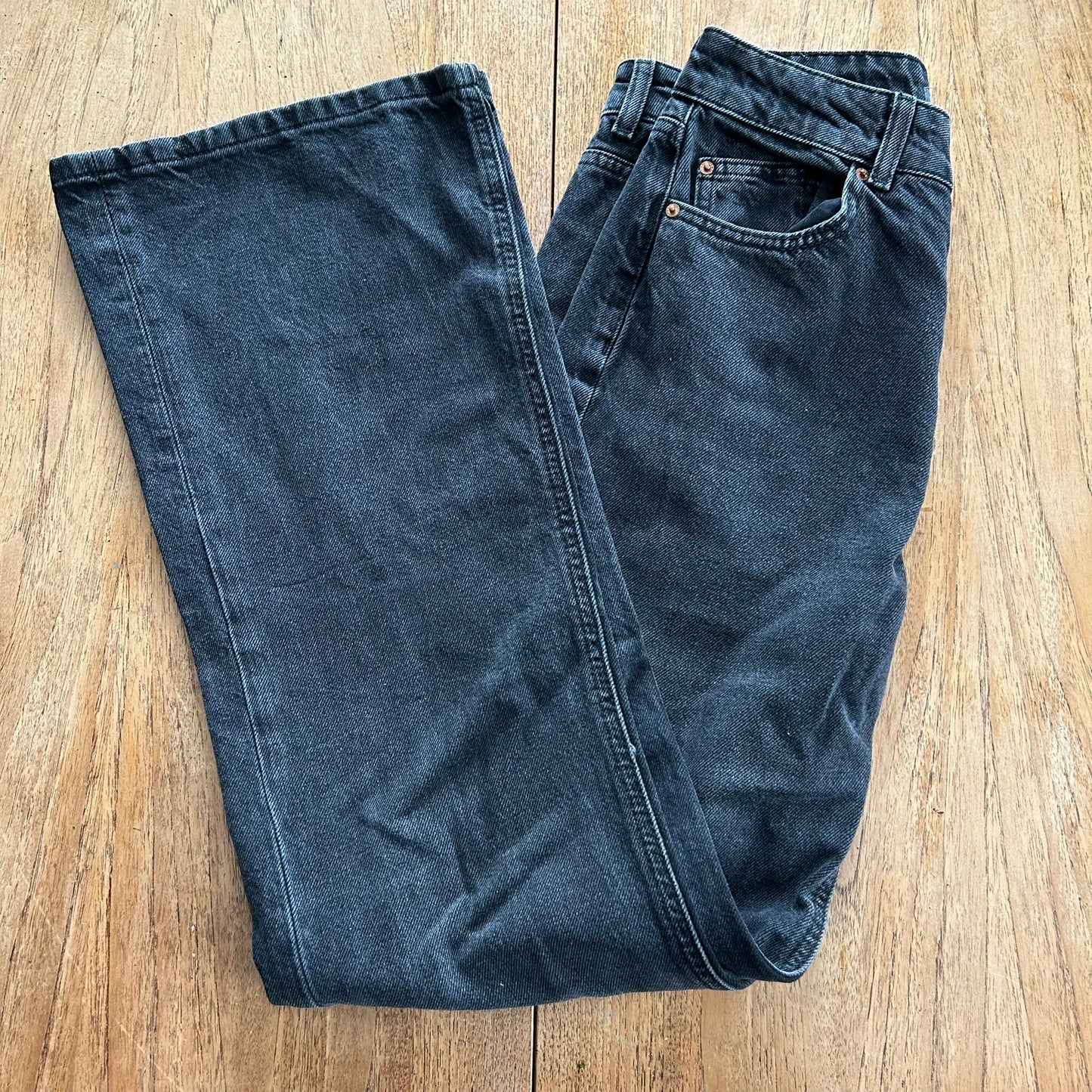 Denim Co Black Bootcut / Flared Jeans. Zip fly. Size 10 28" waist. High Rise.