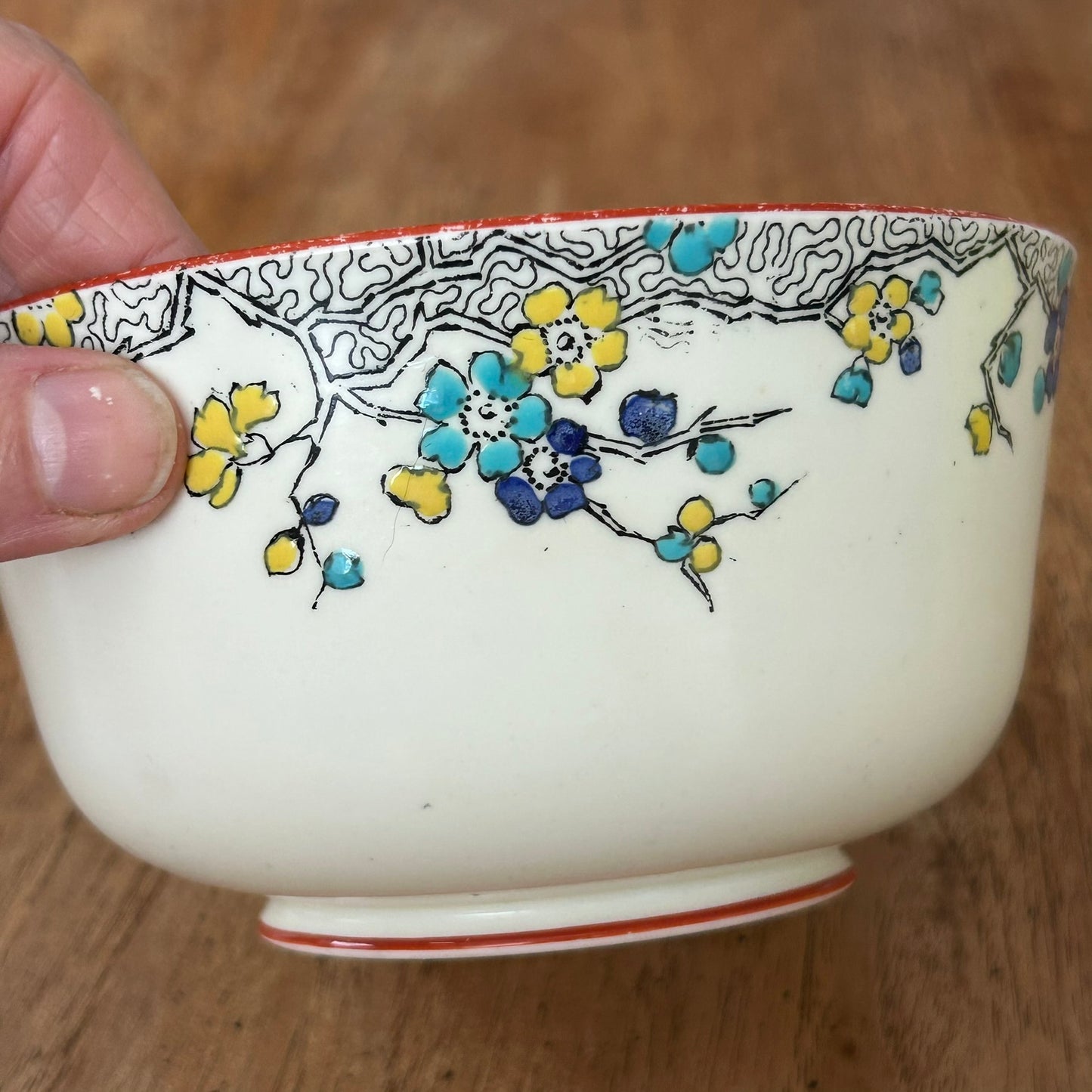 Vintage Salisbury China 'Hawthorne' Pattern Deep Bowl/Dish – Art Deco Hand-Painted Bone China