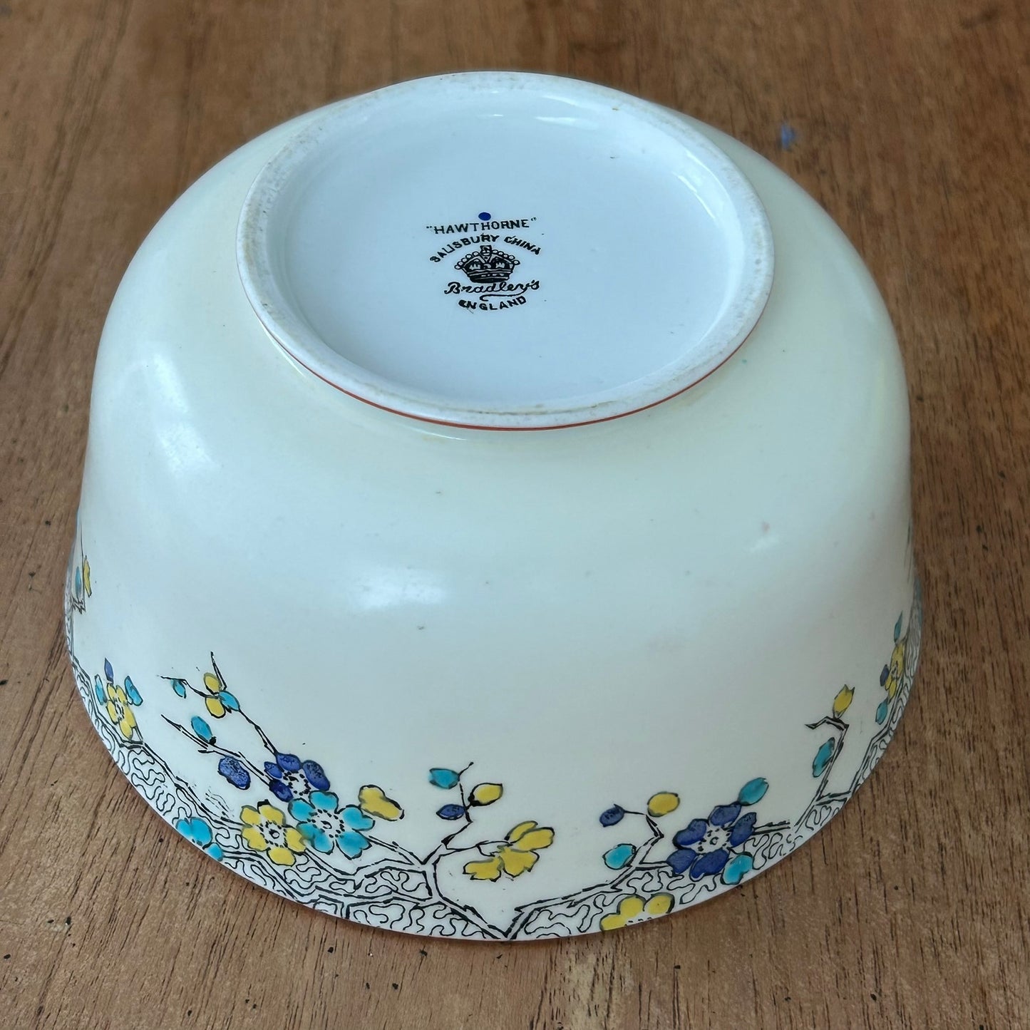 Vintage Salisbury China 'Hawthorne' Pattern Deep Bowl/Dish – Art Deco Hand-Painted Bone China