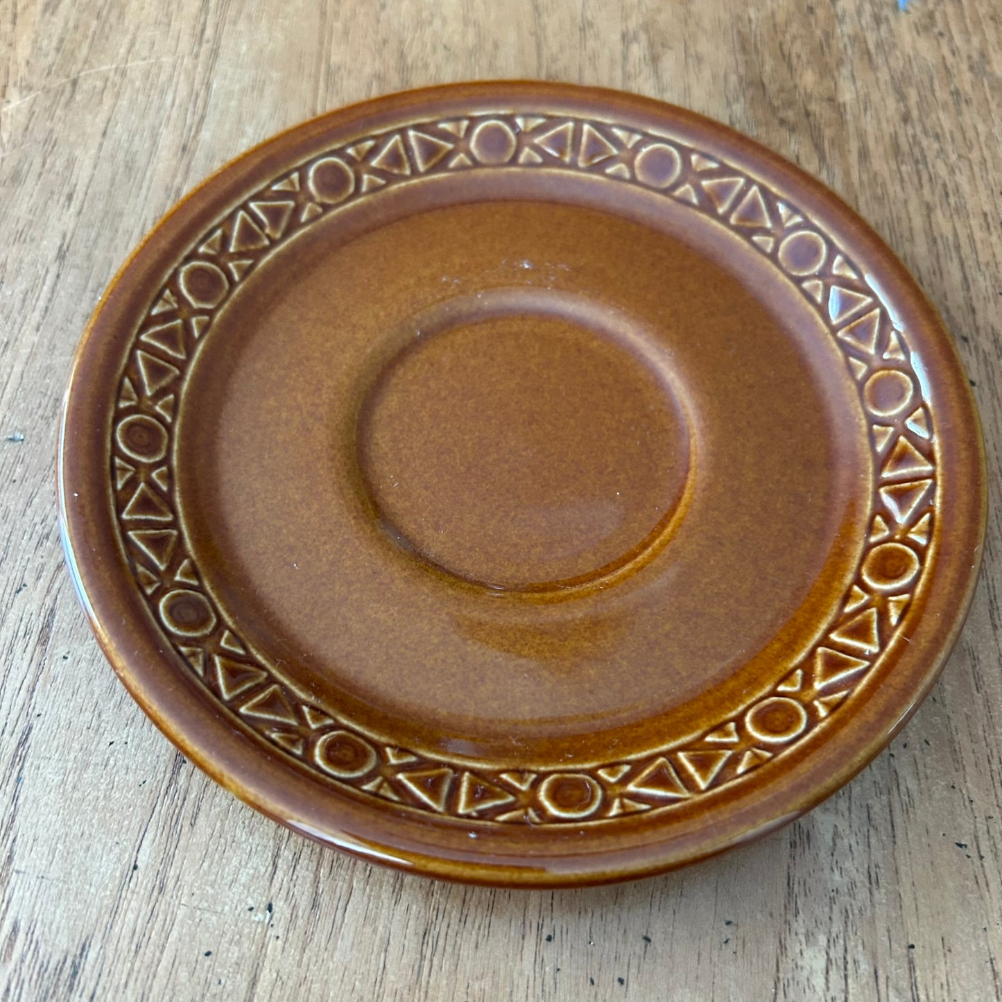 Vintage Retro 70s Brown Spare Saucer 14.3 cm. Beswick ZORBA. Autumnal. Geometric Design.