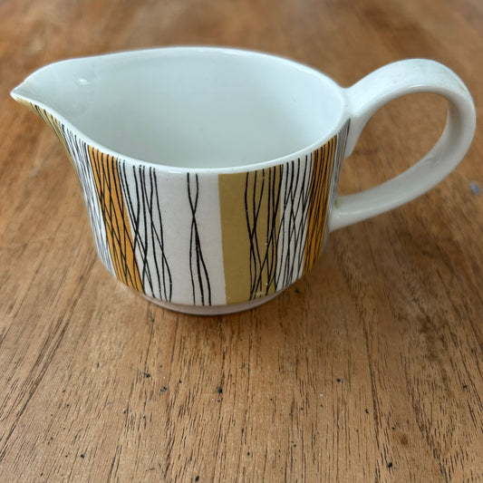 Vintage Retro Midwinter Small Milk Jug Creamer Jessie Tait SIENNA design stripes. 1960s design.