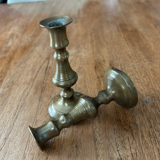 Pair Of Vintage Miniature Brass Candlestick Holder, Small Brass Candlestick Holder, c.1950s