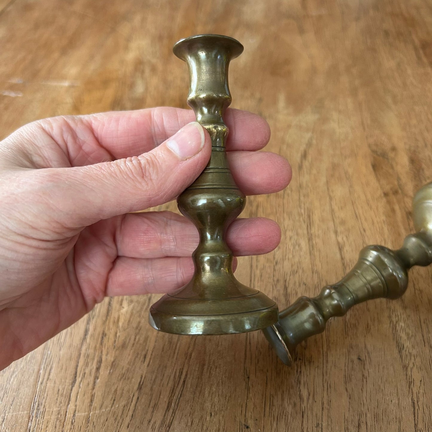 Pair Of Vintage Miniature Brass Candlestick Holder, Small Brass Candlestick Holder, c.1950s
