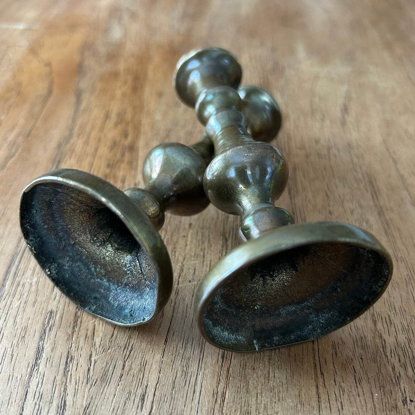Pair Of Vintage Miniature Brass Candlestick Holder, Small Brass Candlestick Holder, c.1950s