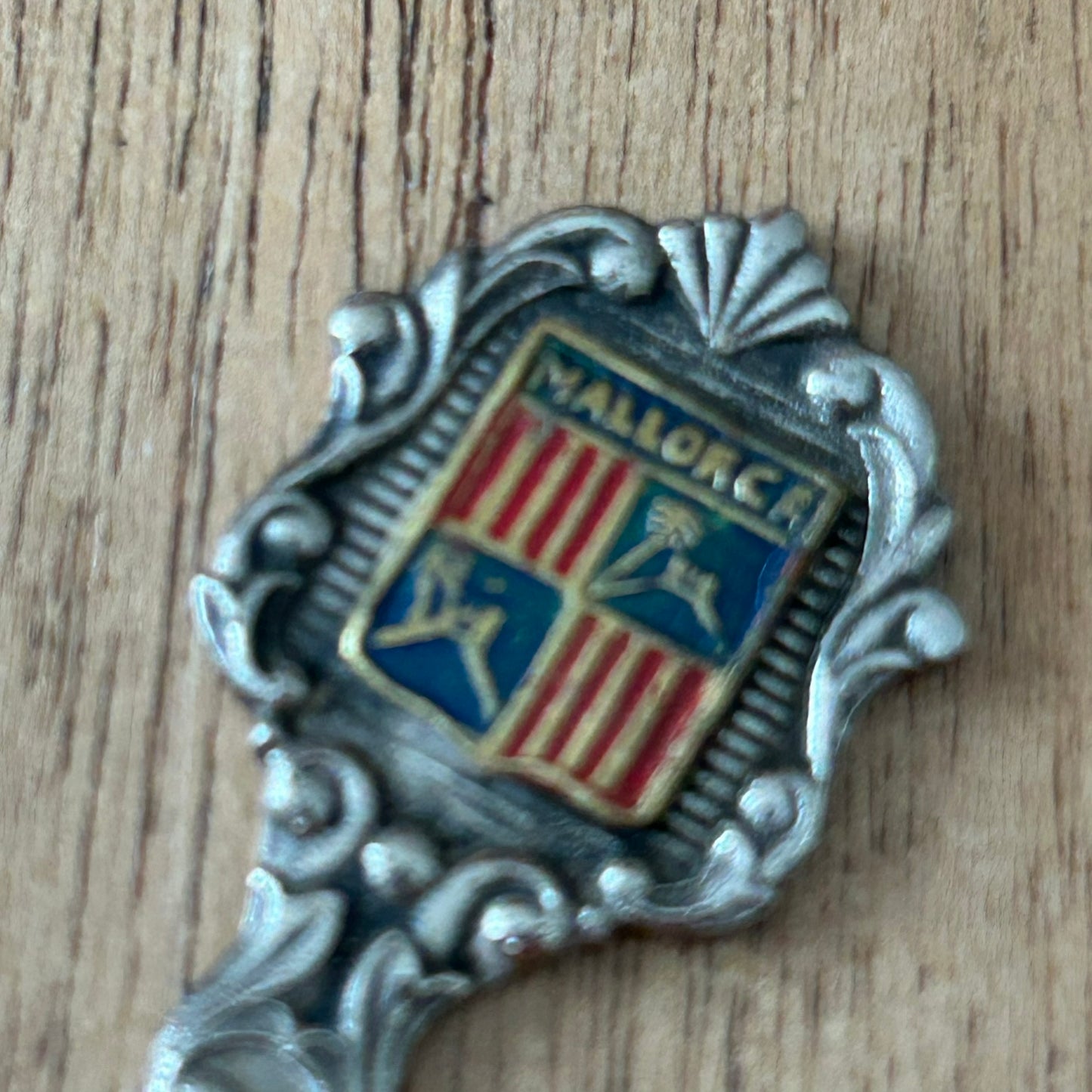 Decorative Spoon - Holiday Souvenir Mallorca - Enamelled Crest - 12 cm long - Traditional Style