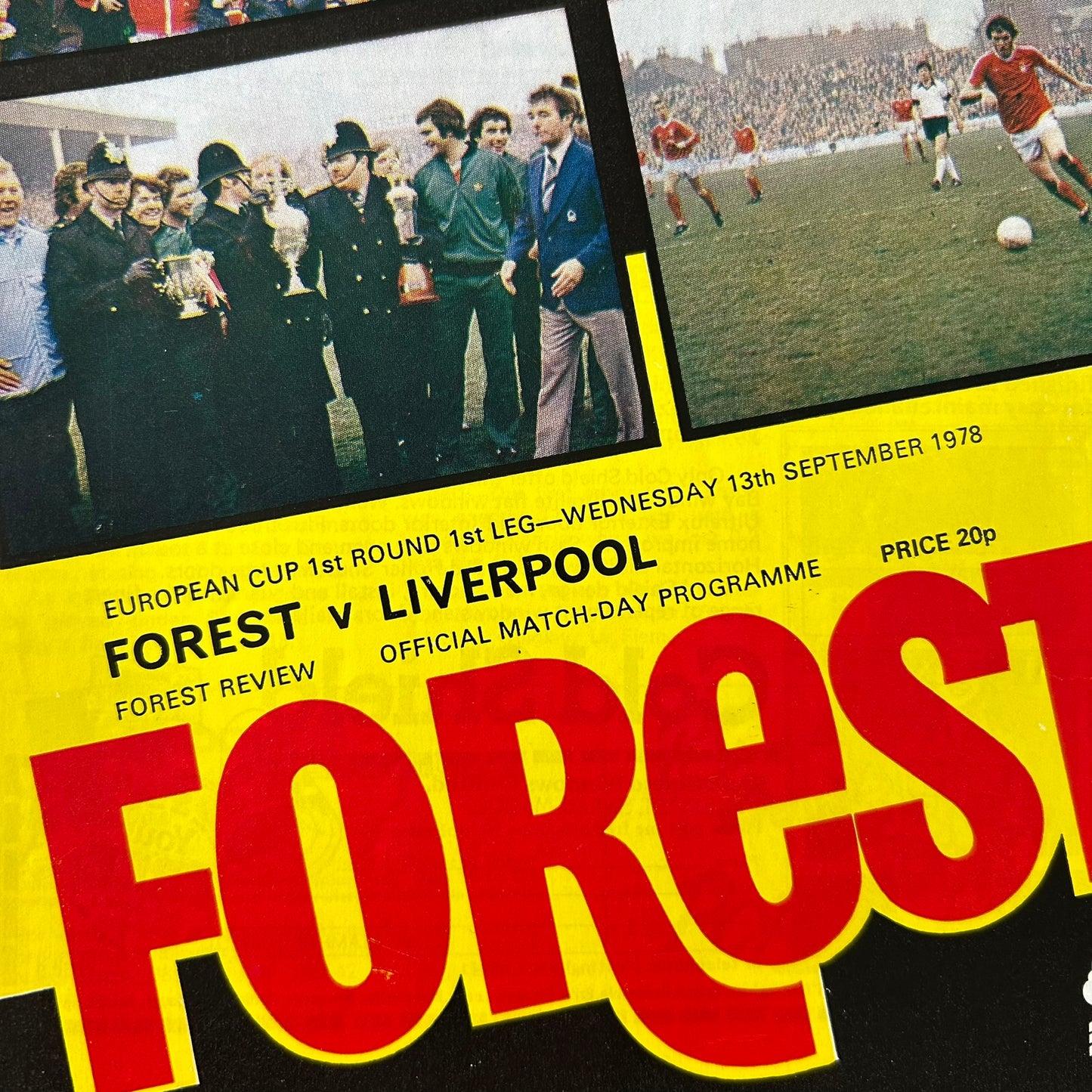 13/9/1978 European Cup 1st Round Programme. Nottingham Forest v Liverpool. 70s Football Programme