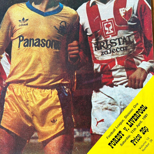 11/4/1981 Division 1 Programme. Nottingham Forest v Liverpool. 80s Football Programme