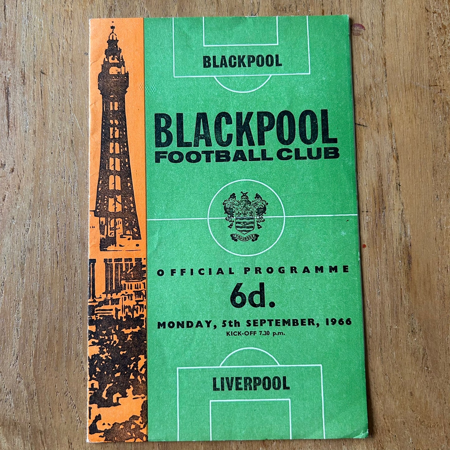 1966/67 Blackpool v Liverpool 5/9/66 Vintage Football Programme.