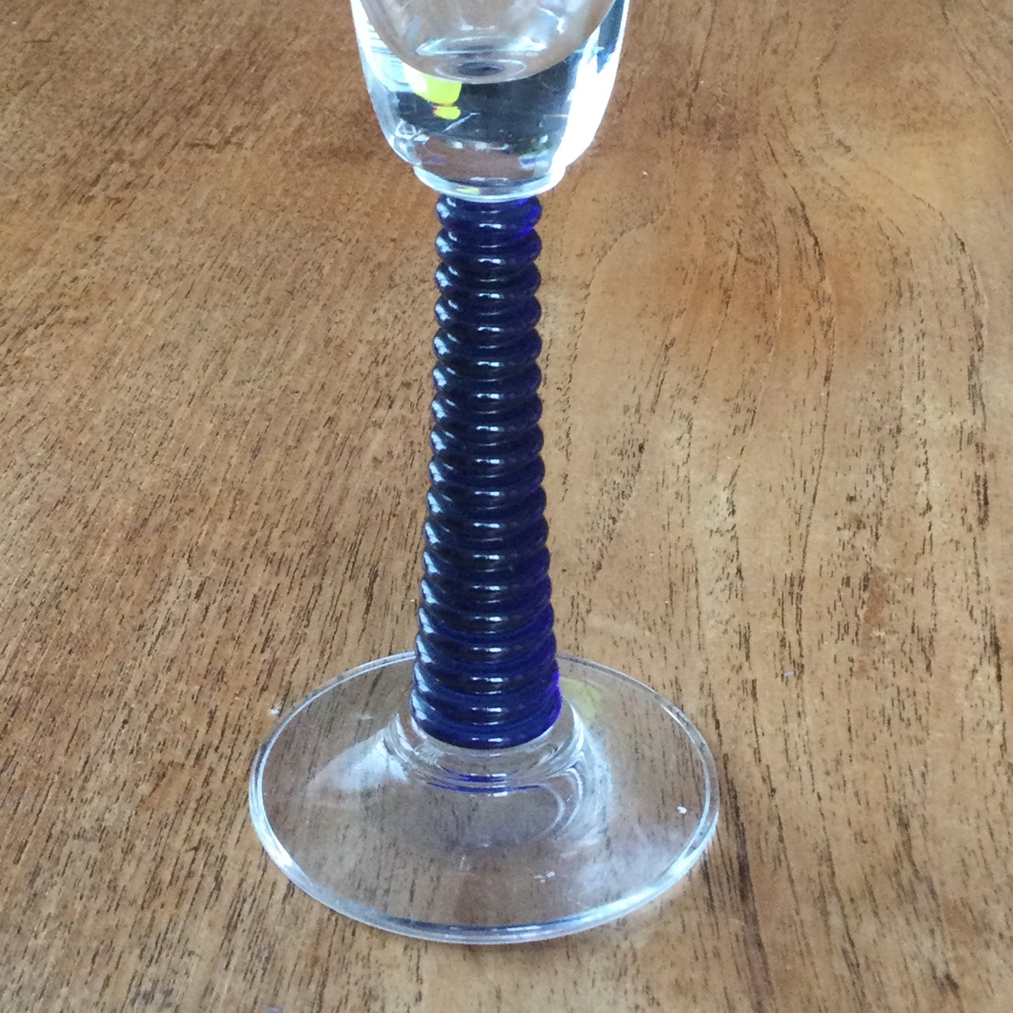 Elegant Cobalt Blue Ring Stemmed Champagne Flute - Handcrafted Glass, Perfect for Celebrations