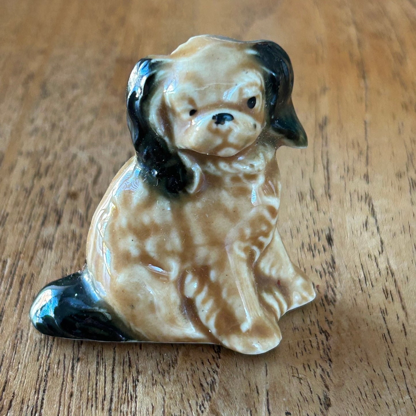 Cute Vintage Black And Tan Dog Ornament / Figurine - Small - Approx 5 cm High - Miniature