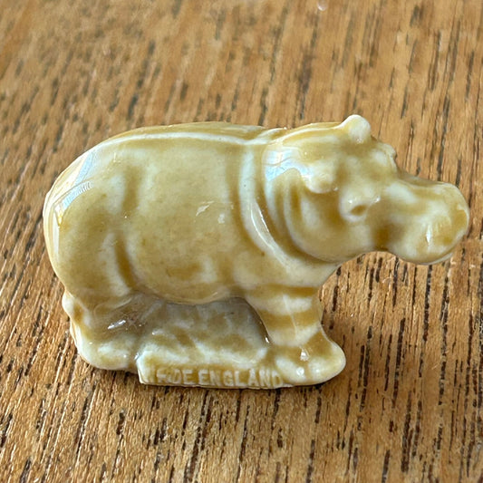 Wade Whimsie Hippo / Hippopotamus - Tiny Ornament Ceramic Cute Retro Vintage - 1980s