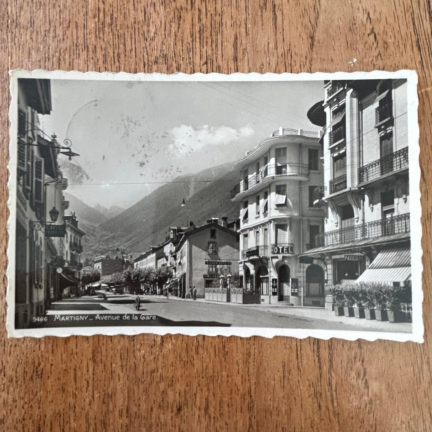 Vintage Postcard 1930s 1937 - SWITZERLAND - Martigny - Avenue de la Gare - Black and white