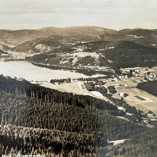 Vintage postcard - GERMANY - Titisee - Black Forest - Schwarzwald - Lake and mountains - Black and white