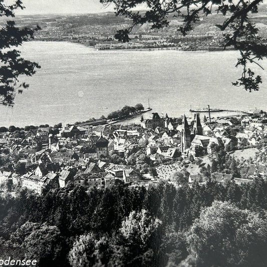 Vintage postcard 1920s / 1930s - AUSTRIA - Bregenz am Bodensee - View of the coastline - Black and white