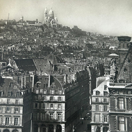 Vintage postcard 1950s 1956 - FRANCE - Paris - Place des Pyramides -Monmartre - Sacre Coeur - Great view of the city