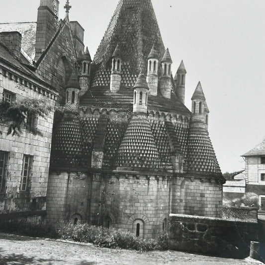 Vintage postcard - FRANCE - Fontevrault Abbey / Fontevraud Abbey - Evrault Tower - Fancy Edge - Black and white