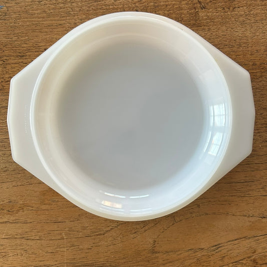 Vintage Arcopal France Casserole Dish Lid – White Glass – 20 cm x 23.8 cm