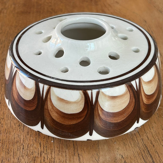 Jersey Pottery - Brown Vintage Decorative Ceramic Rose / Posy Bowl -  Pot Pourri - Retro - 70s