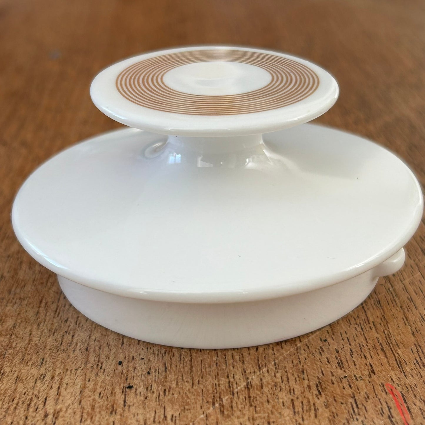 Spare Coffee Pot Lid - Vintage John Russell Hostess Tableware Olympus - White With Brown Circle
