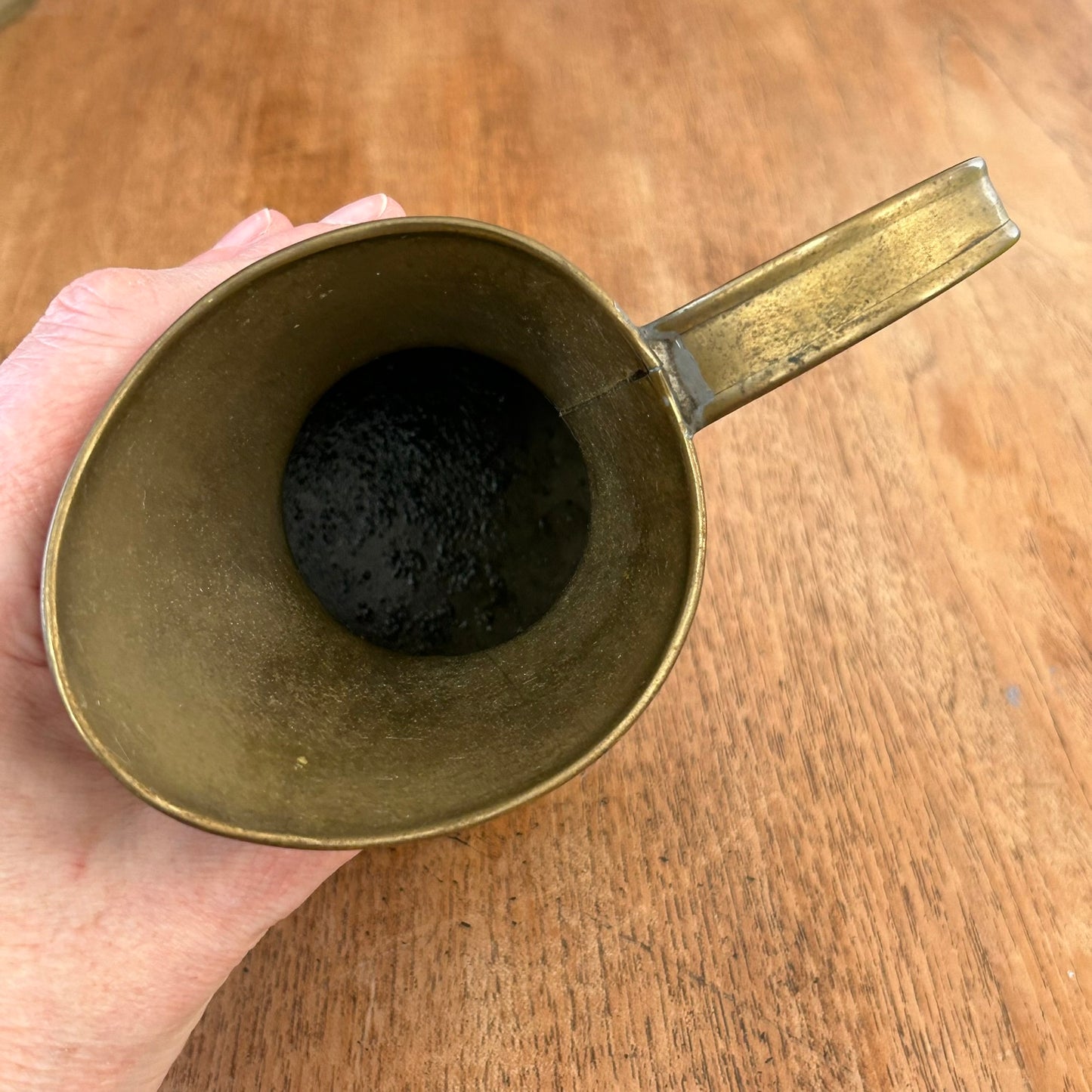 Vintage Copper & Brass Plated Small Pitcher – 13cm - Good For Dried Flower Display - Patina And Character