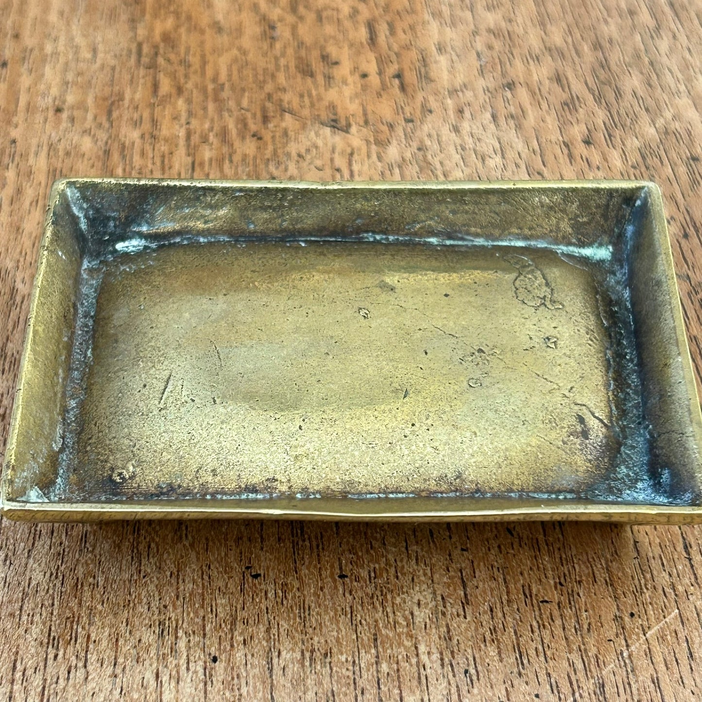 Solid Brass ‘Souvenir of Buckfast Abbey’ Pin Dish / Trinket Tray – Stag’s Head Design - Aged Patina