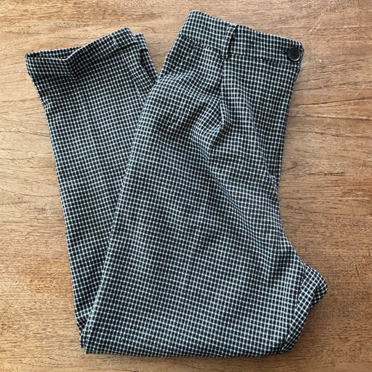 New Look Black And White Check Stretchy Trousers - With Turn-ups - size UK 12 EU 40 - Soft